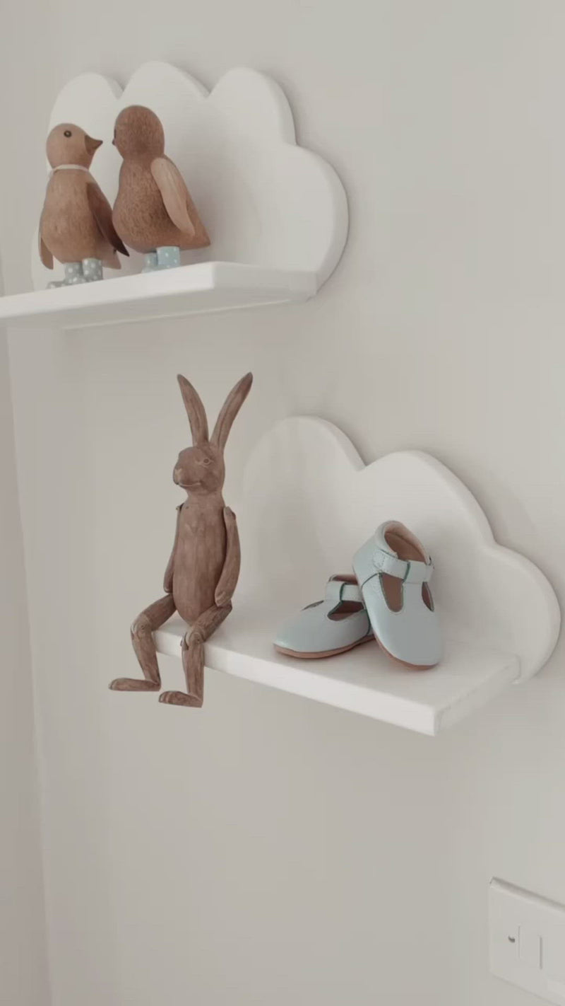 Brown Wood Effect Jointed Rabbit