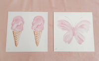 Ice cream and butterfly set - Limited Edition Print Lucy & Me