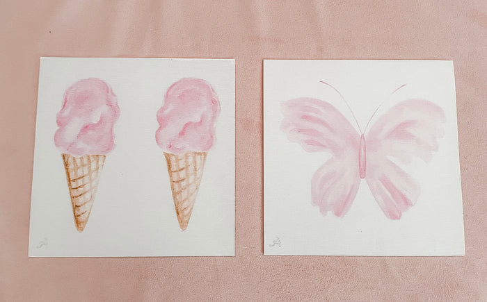 Ice cream and butterfly set - Limited Edition Print Lucy & Me