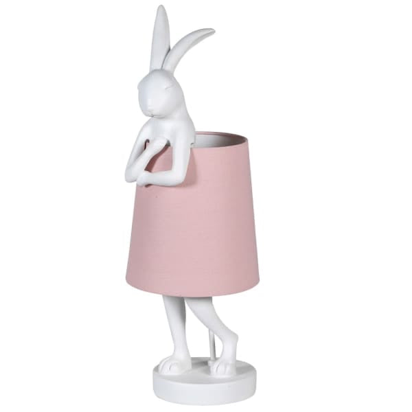 White Rabbit Table Lamp with Pink Shade