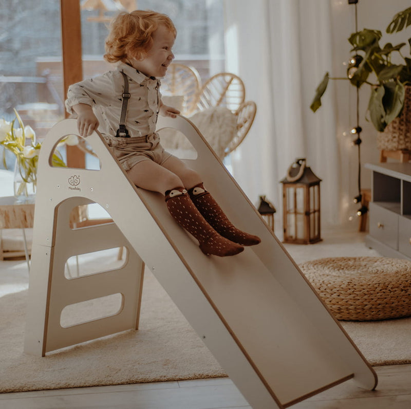 Wooden Slide for Children 87x46cm Indoor, White