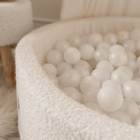 Luxury Boucle White Round Ballpit 90x30cm