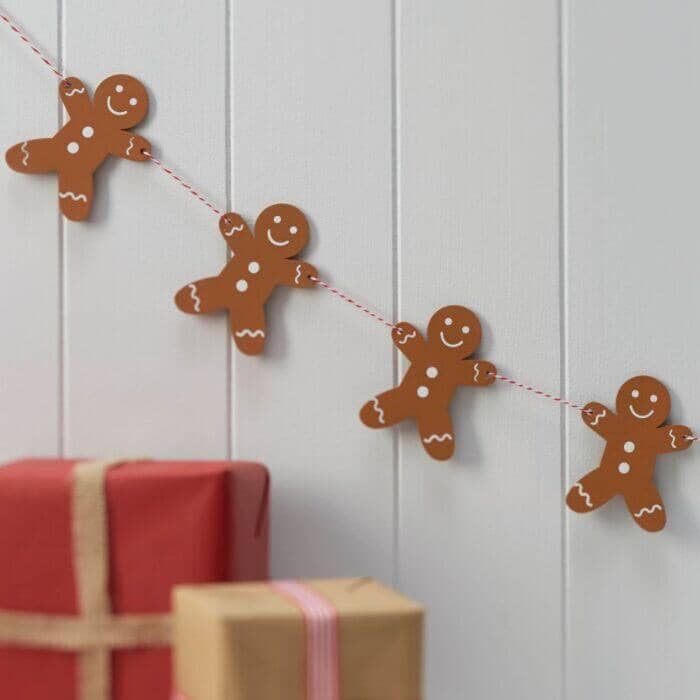 CHRISTMAS WOODEN GINGERBREAD BUNTING Christmas Lucy & Me 