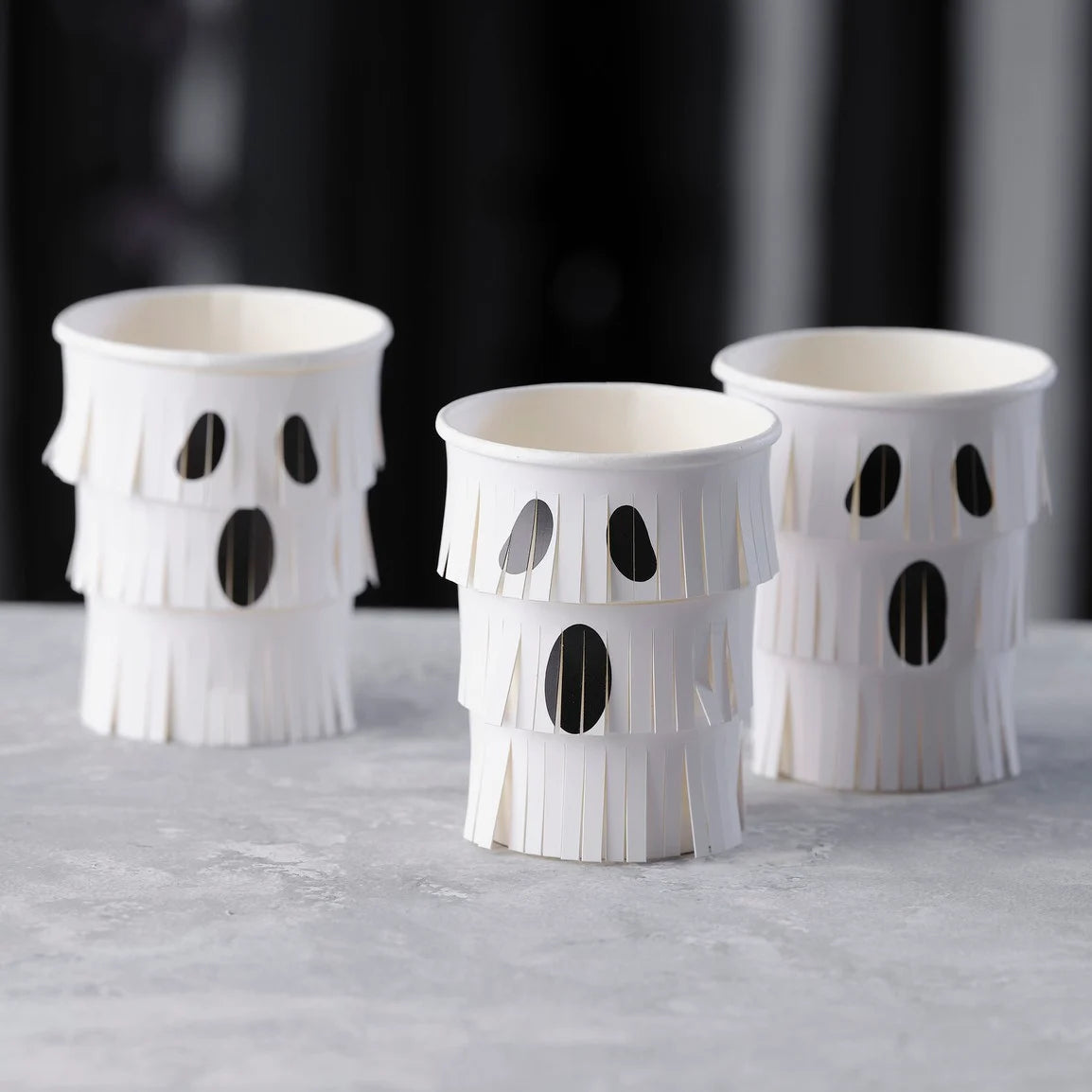 Ghost Fringe Paper Halloween Cups Lucy & Me 
