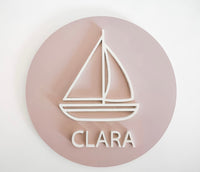 LITTLE SAILBOAT WOODEN SIGN Wooden Sign Lucy & Me Blush Pink 