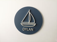 LITTLE SAILBOAT WOODEN SIGN Wooden Sign Lucy & Me Navy Blue 