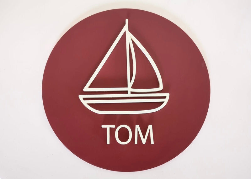 LITTLE SAILBOAT WOODEN SIGN Wooden Sign Lucy & Me Red 