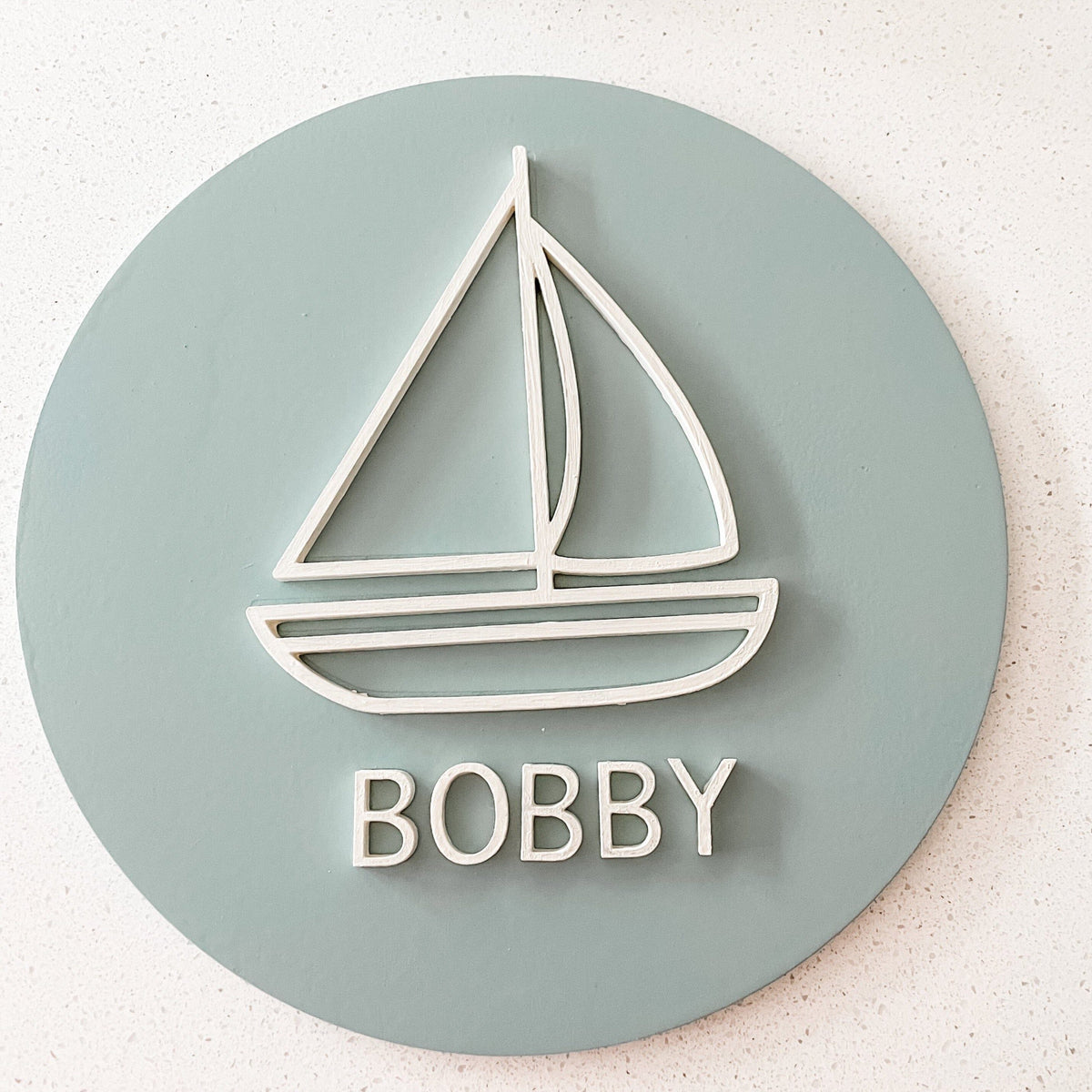 LITTLE SAILBOAT WOODEN SIGN Wooden Sign Lucy & Me Vintage Blue 