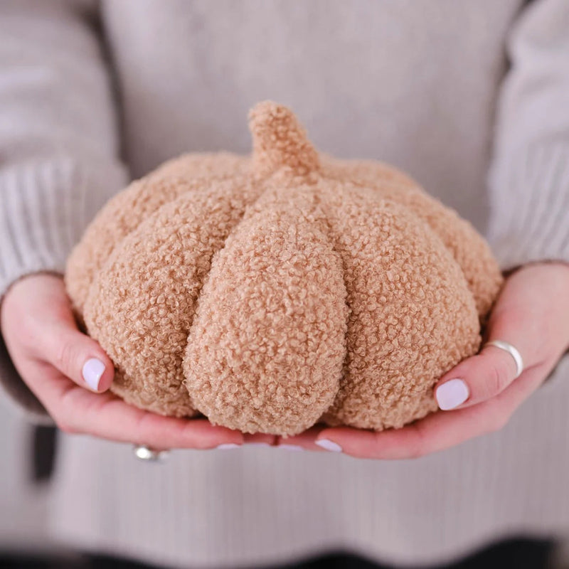 Medium Orange Boucle Pumpkin Cushion Decoration Lucy & Me 