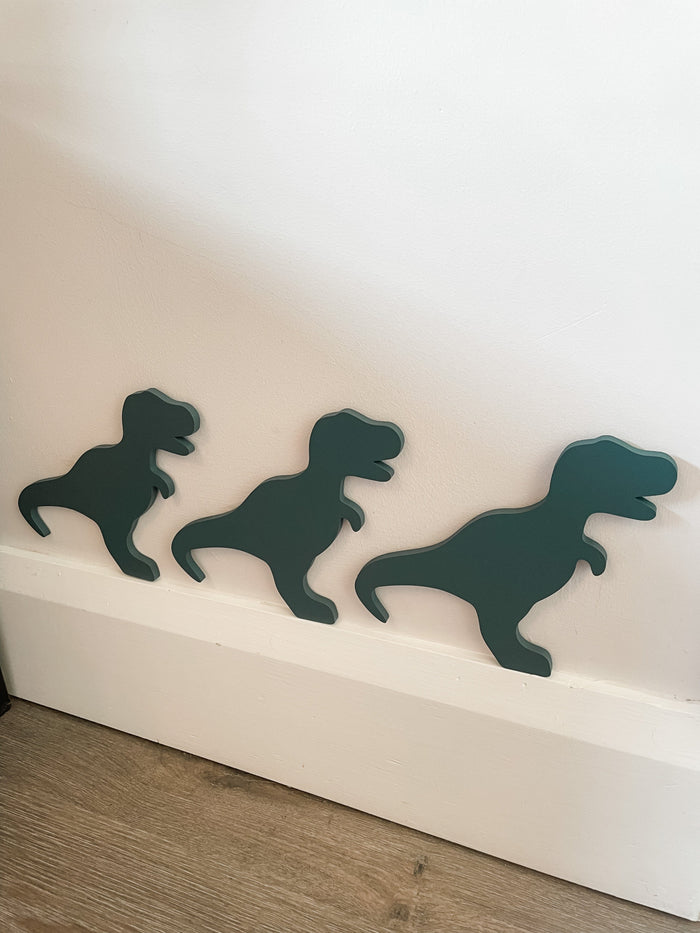 Set of 3 Wooden Dinosaurs Wooden Sign Lucy & Me 